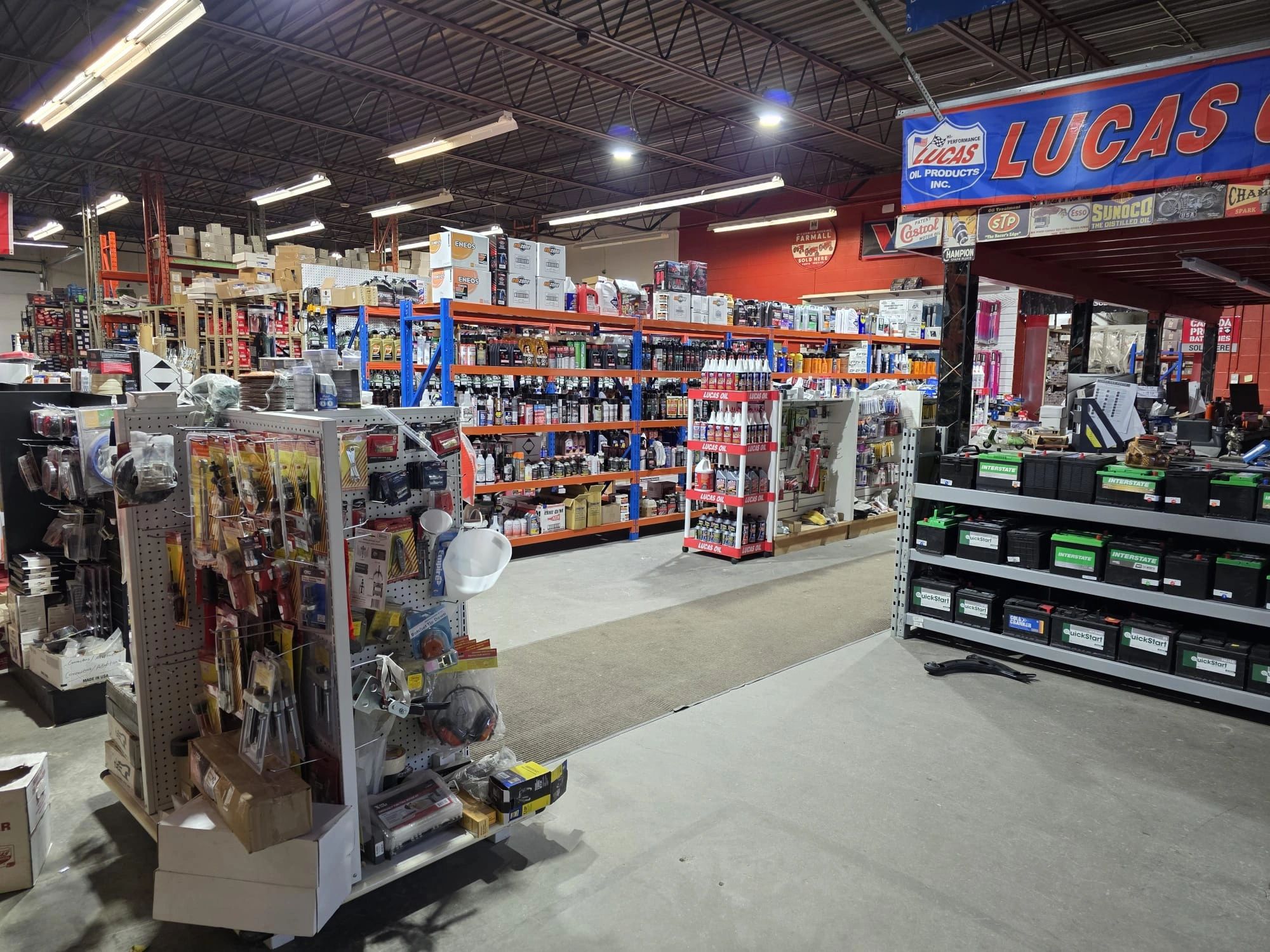 Axle Auto Parts store interior with Lucas Oil products